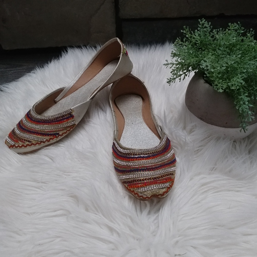hand embellished pakistani flats